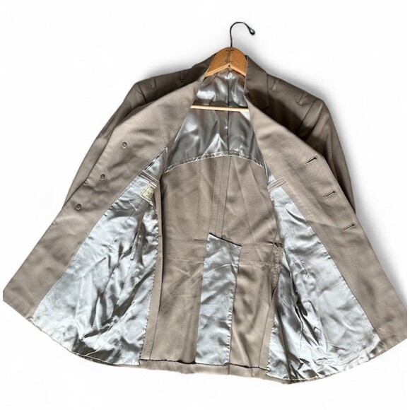 WW2 40s 50s Vintage US Navy Officer Jacket Coat 38R Khaki Gold Buttons - Picture 3 of 7